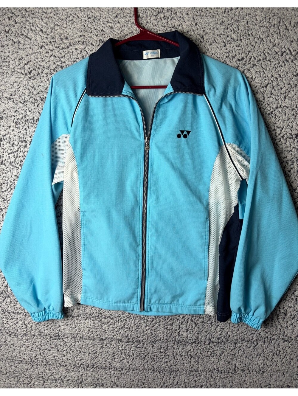 Vintage YONEX Japan Windbreaker Jacket Size L Blue Navy White Tennis Unisex